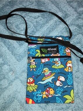 Nani Island Made In Hawaii Blue Hawaiian Dog Print Crossbody Bag 7” X 4”
